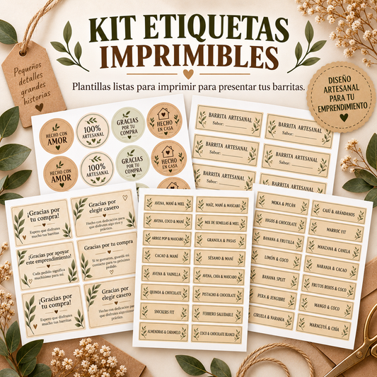 🏷️ KIT ETIQUETAS PROFESIONALES LISTAS PARA IMPRIMIR